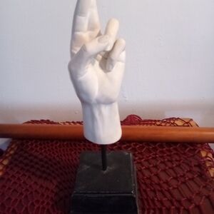 White and Black Sculptural Hand Decor Accent